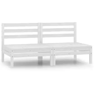 Comparateur de prix : vidaXL Canapés centraux de jardin 2 pcs Blanc Bois de pin massif