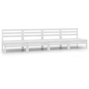 Comparateur de prix : vidaXL Canapés centraux de jardin 4 pcs Blanc Bois de pin massif