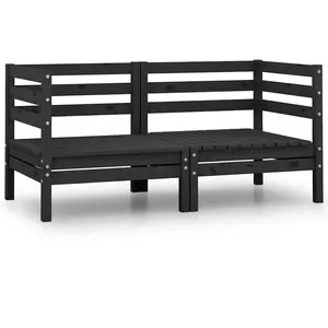 Comparateur de prix : vidaXL Canapés d'angle de jardin 2 pcs Noir Bois de pin massif