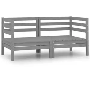 Comparateur de prix : vidaXL Canapés d'angle de jardin 2 pcs Gris Bois de pin massif