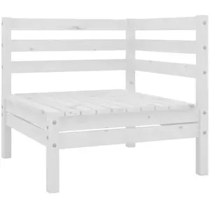 vidaXL Canapé d'angle de jardin blanc bois de pin massif