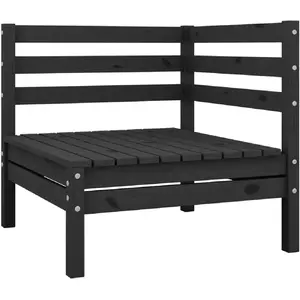 Comparateur de prix : vidaXL Canapé d'angle de jardin noir bois de pin massif