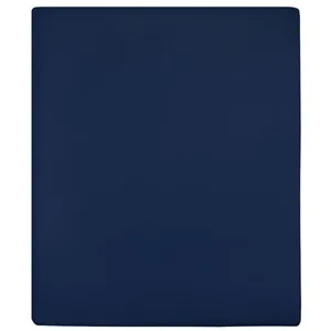 Comparateur de prix : vidaXL Draps-housses Jersey 2 pcs Bleu marine 160x200 cm Coton