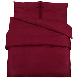 vidaXL Ensemble de housse de couette Bordeaux 135x200 cm Coton