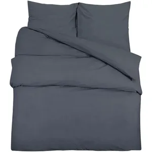 vidaXL Ensemble de housse de couette Anthracite 155x220 cm Microfibre pas cher