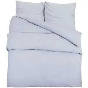 vidaXL Ensemble de housse de couette Gris 140x200 cm Microfibre légère pas cher