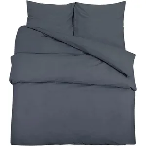 vidaXL Ensemble de housse de couette Anthracite 200x200 cm Microfibre pas cher