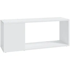 Meuble tv Blanc 80x24x32 cm Bois d'ingénierie Vidaxl Blanc pas cher
