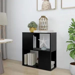 Comparateur de prix : vidaXL Bibliothèque Noir 60x24x63 cm Aggloméré