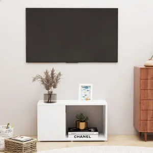 Comparateur de prix : vidaXL Meuble TV Blanc 60x24x32 cm Aggloméré