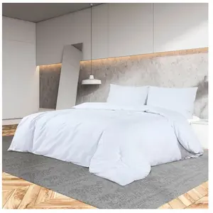 vidaXL Ensemble de housse de couette Blanc 200x200 cm Microfibre pas cher