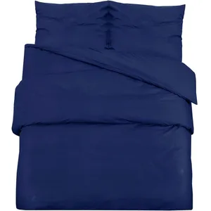 vidaXL Ensemble de housse de couette Bleu marine 135x200 cm Microfibre pas cher