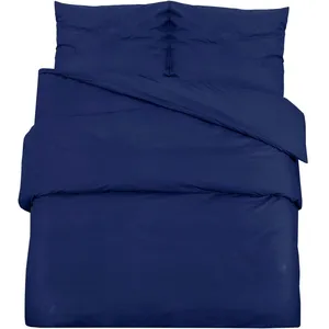 vidaXL Ensemble de housse de couette Bleu marine 200x200 cm Microfibre pas cher