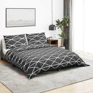 vidaXL Ensemble de housse de couette Gris 260x240 cm Coton pas cher