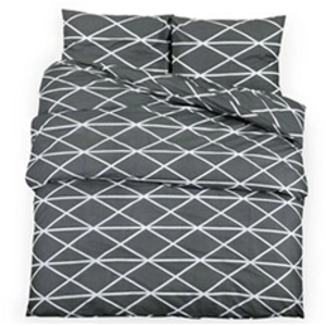 vidaXL Ensemble de housse de couette Gris 140x200 cm Coton pas cher