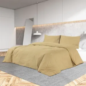 VIDAXL Ensemble de housse de couette Taupe 200x220 cm Microfibre