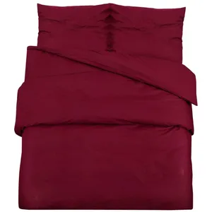 vidaXL Ensemble de housse de couette Bordeaux 260x240 cm Microfibre pas cher