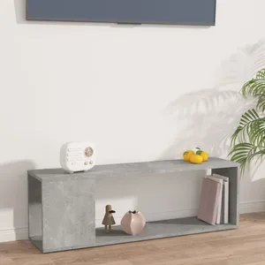 vidaXL Meuble TV Gris béton 100x24x32 cm Bois d'ingénierie pas cher