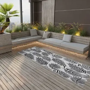 vidaXL Buitenkleed ARAKIL 80x250 cm polypropeen zwart317012