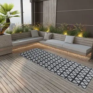 vidaXL Buitenkleed ARAKIL 80x250 cm polypropeen zwart317006