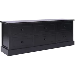 Comparateur de prix : vidaXL Meuble TV Noir 108x30x40 cm Bois de Paulownia solide