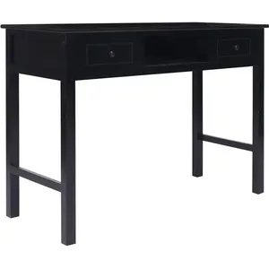 vidaXL Buffet Noir 108x45x76 cm Bois de Paulownia massif pas cher