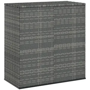 vidaXL Boîte à coussins de jardin Résine tressée 100x49x103,5 cm Gris pas cher