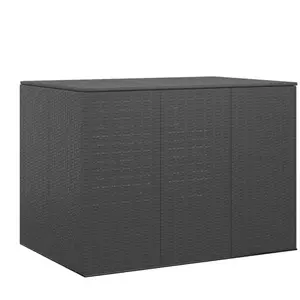 vidaXL Boîte à coussins de jardin Résine tressée 145x100x103 cm NoirVendu parvidaxl