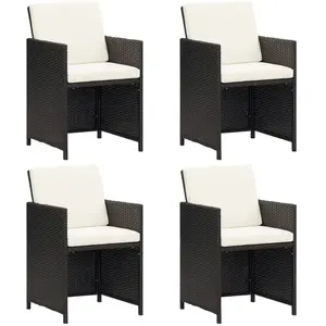 Comparateur de prix : vidaXL Chaises de jardin lot de 4 Résine tressée Noir