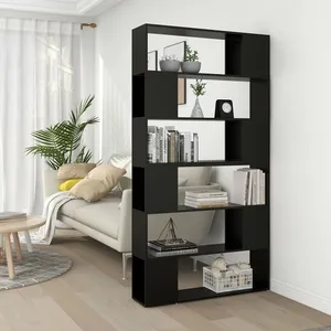 vidaXL Bibliothèque/Séparateur de pièce Noir 100x24x188 cm pas cher