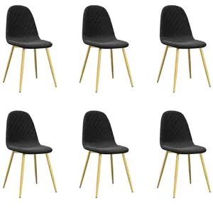 Comparateur de prix : vidaXL Chaises à manger lot de 6 noir velours