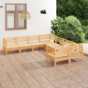 vidaXL Salon de jardin 8 pcs Bois de pin massif pas cher