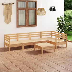 vidaXL Salon de jardin 6 pcs Bois de pin massif pas cher