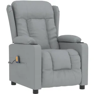 Comparateur de prix : vidaXL Fauteuil de massage inclinable Gris clair Tissu