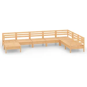 vidaXL Salon de jardin 8 pcs Bois de pin massif pas cher