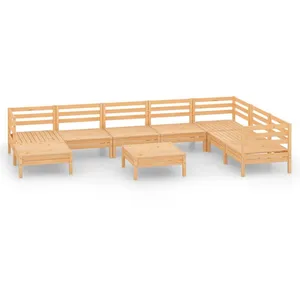 vidaXL Salon de jardin 9 pcs Bois de pin massif pas cher