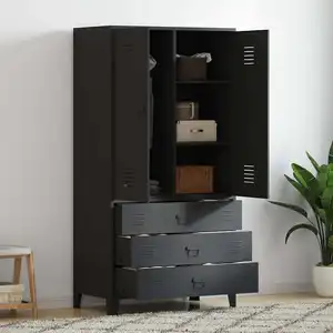 Comparateur de prix : vidaXL Garde-robe industrielle Noir 90x50x180 cm Métal