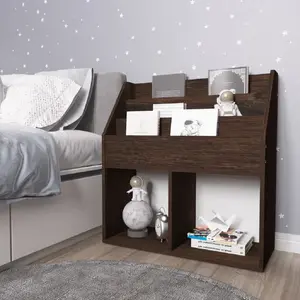 vidaXL Porte-revue pour enfants Chêne fumé 71x30x78,5 cm Aggloméré pas cher