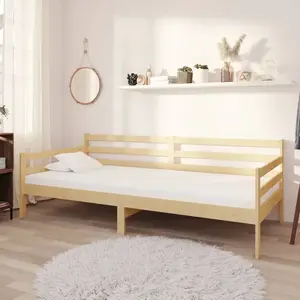 vidaXL Lit de repos avec matelas 90x200 cm Bois de pin massif pas cher
