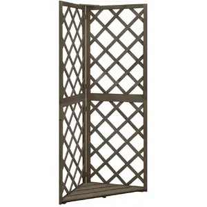 Comparateur de prix : vidaXL Treillis d'angle Gris 50x50x145 cm Bois de sapin massif