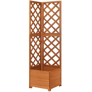 Comparateur de prix : vidaXL Jardinière d'angle en treillis 40x40x150cm Bois de sapin massif