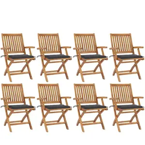 Comparateur de prix : vidaXL Chaises pliables de jardin avec coussins 8 pcs Teck solide