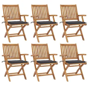 vidaXL Chaises pliables de jardin avec coussins 6 pcs pas cher