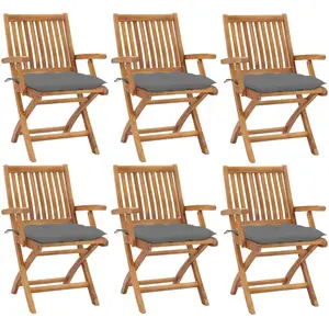Comparateur de prix : vidaXL Chaises pliables de jardin avec coussins 6 pcs Bois de teck