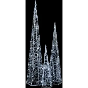 Comparateur de prix : vidaXL Jeu de cônes lumineux à LED Acrylique Blanc froid 60/90/120 cm