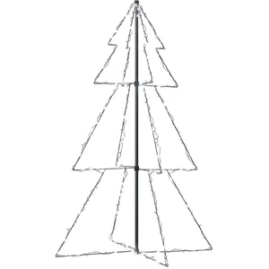 vidaXL Arbre de Noël cône 200 LED d'intérieur/d'extérieur 98x150 cm pas cher