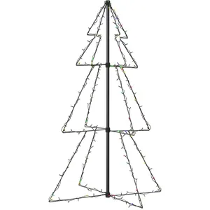 vidaXL Arbre de Noël cône 160 LED d'intérieur/d'extérieur 78x120 cm pas cher