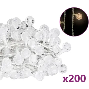 vidaXL Guirlande lumineuse Globe 20 m 200 LED Blanc chaud 8 fonctions