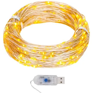 vidaXL Guirlande lumineuse micro LED 40m 400LED blanc chaud 8fonctions pas cher