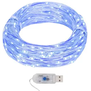 vidaXL Guirlande lumineuse micro LED 40m 400 LED bleu 8 fonctions